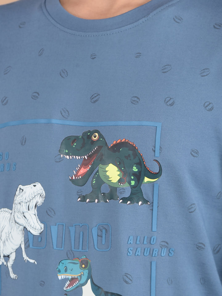 Blue Graphic Print Sweatshirt-Boys Sweatshirts-Crimsoune Club