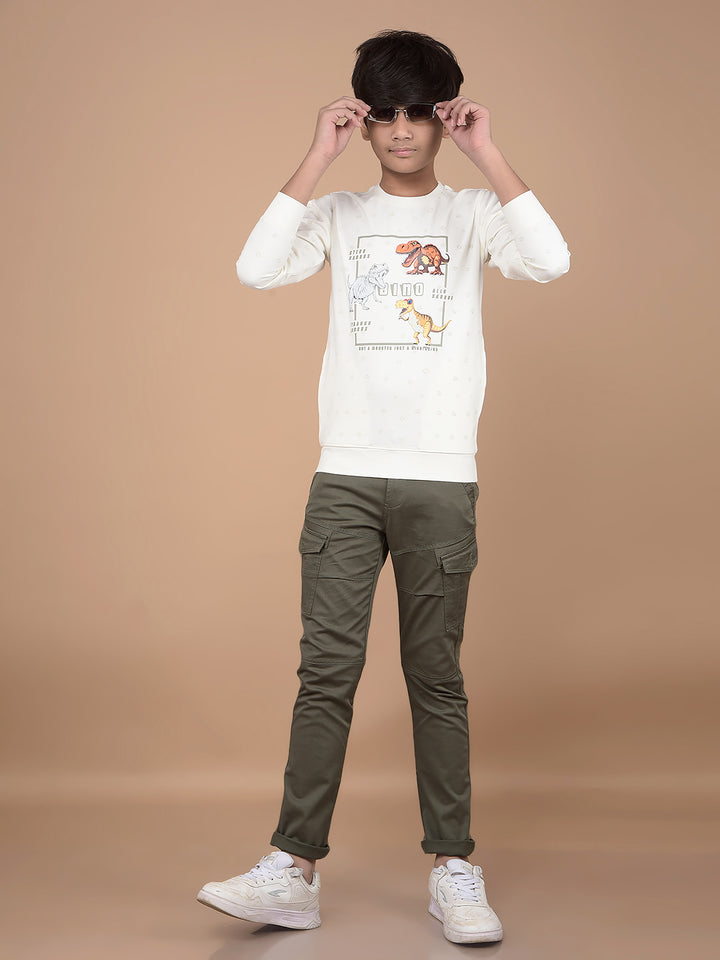 White Graphic Print Sweatshirt-Boys Sweatshirts-Crimsoune Club