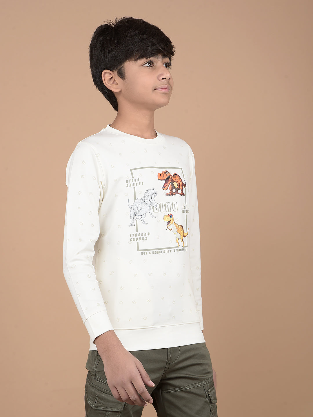 White Graphic Print Sweatshirt-Boys Sweatshirts-Crimsoune Club