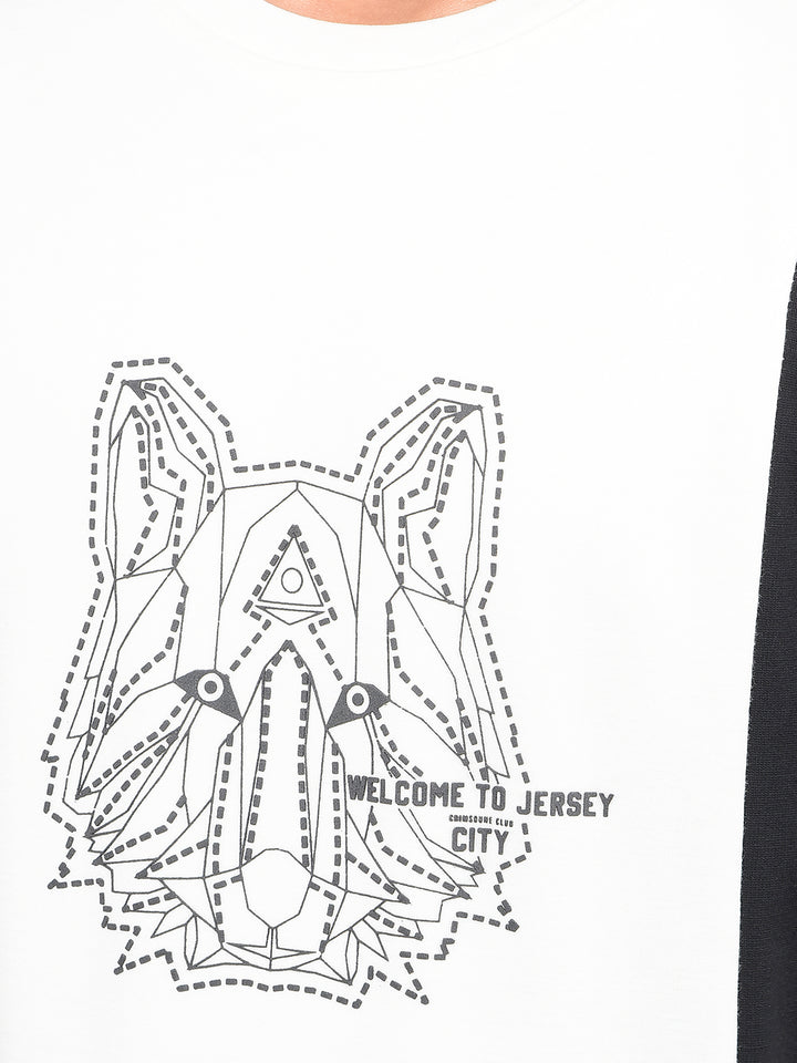 White Graphic Print Sweatshirt-Boys Sweatshirts-Crimsoune Club