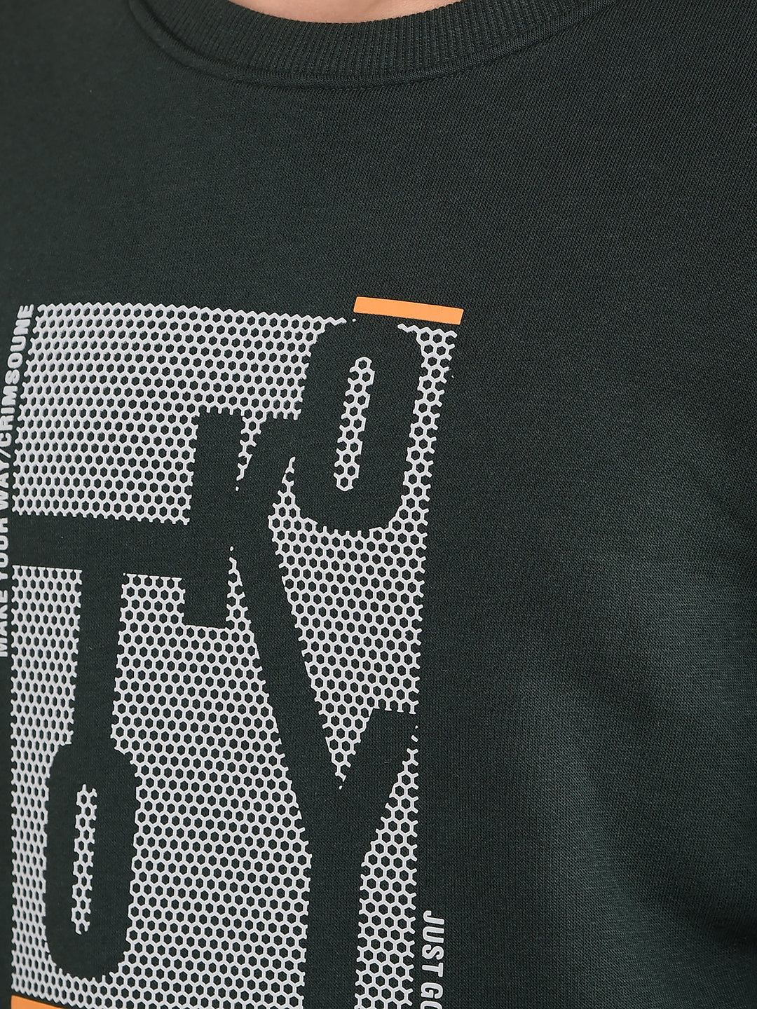 Green Typographic Print Sweatshirt-Boys Sweatshirts-Crimsoune Club