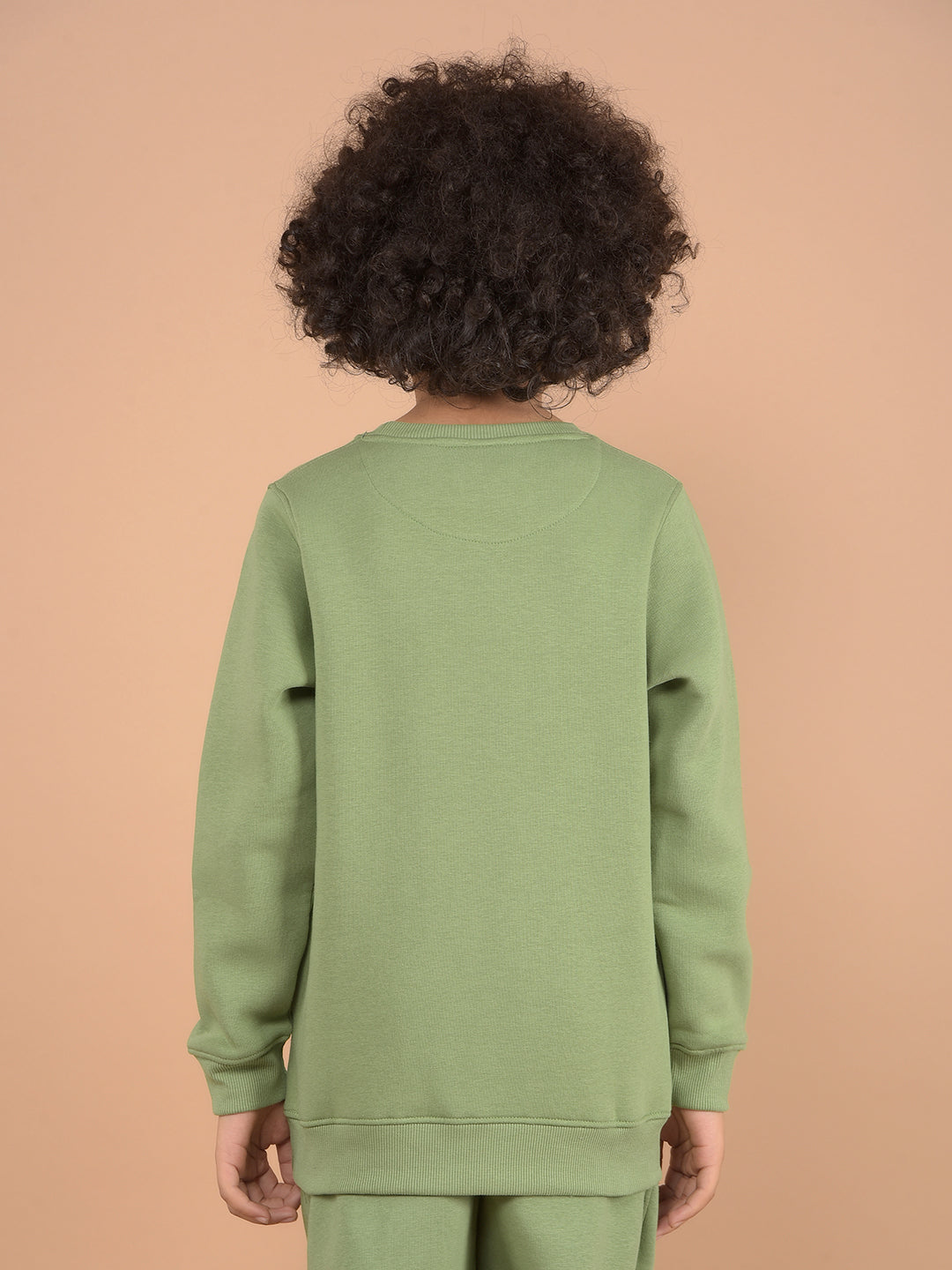 Green Typographic Print Sweatshirt-Boys Sweatshirts-Crimsoune Club