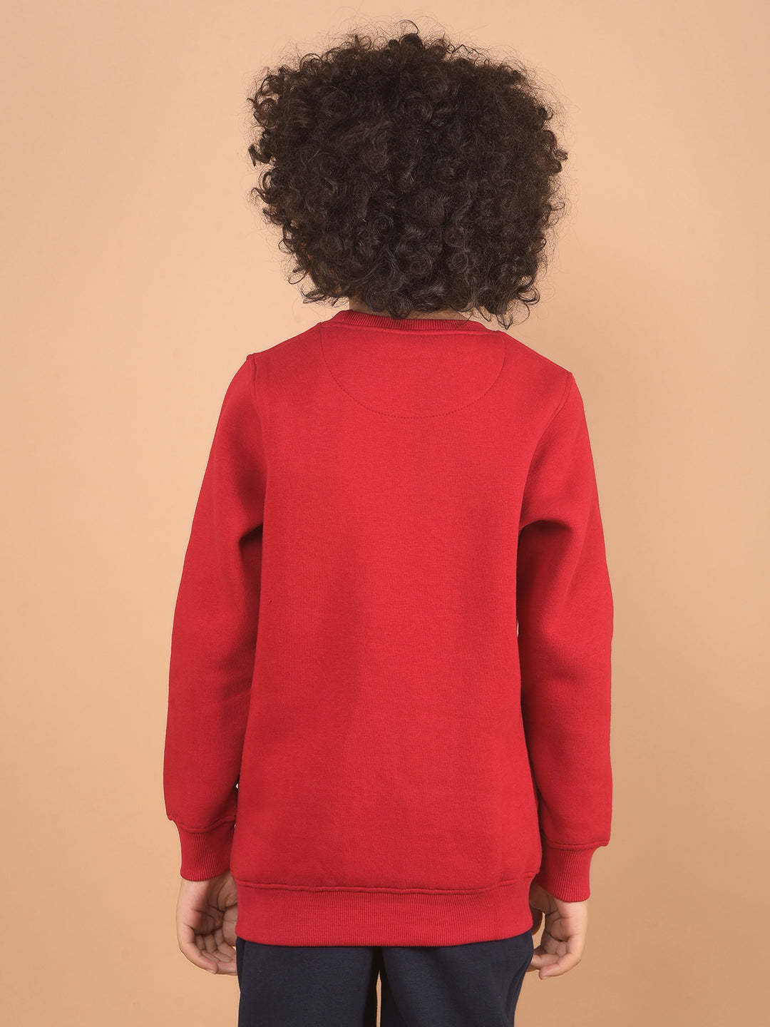 Red Typographic Print Sweatshirt-Boy Sweatshirts-Crimsoune Club