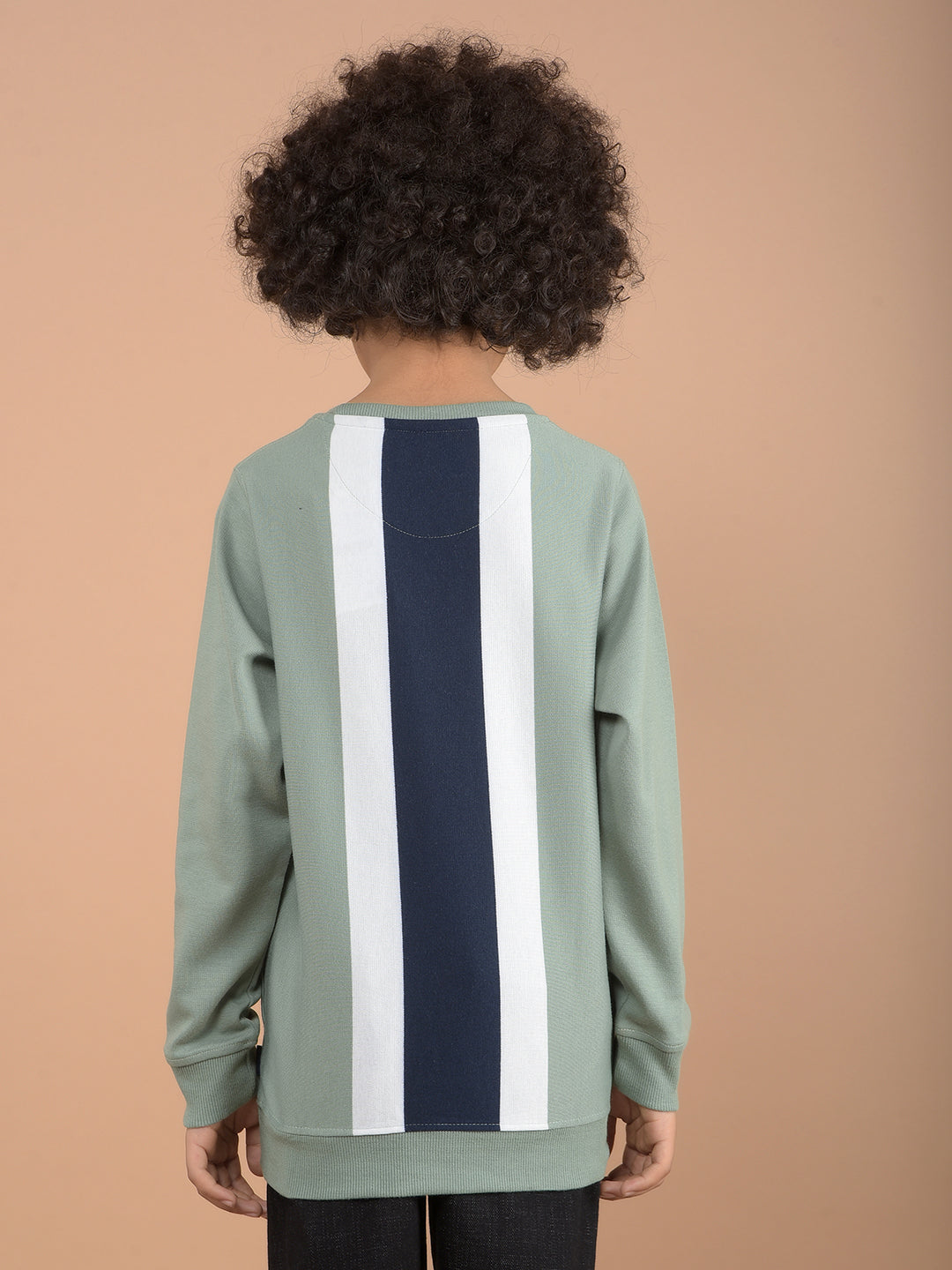 Green Typographic Print Sweatshirt-Boys Sweatshirts-Crimsoune Club