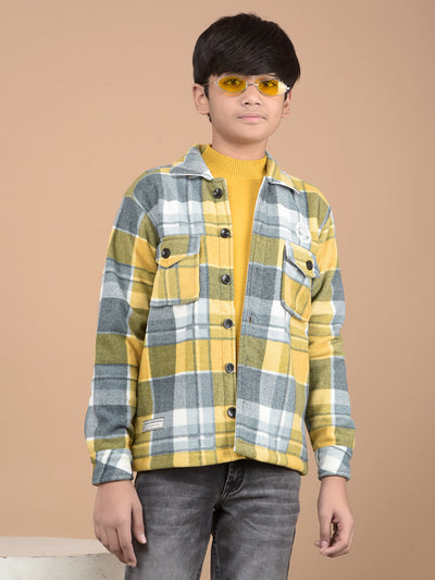 Mustard Checked Shacket-Boys Shackets-Crimsoune Club