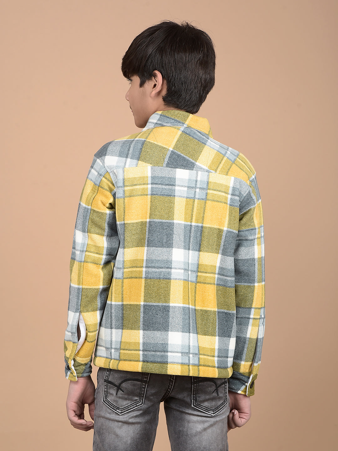 Mustard Checked Shacket-Boys Shackets-Crimsoune Club