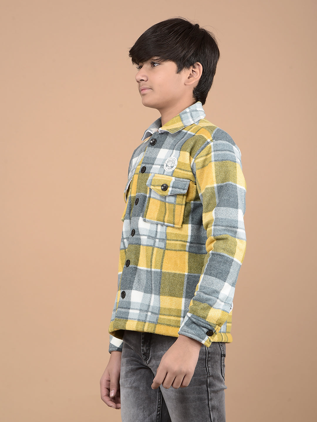 Mustard Checked Shacket-Boys Shackets-Crimsoune Club