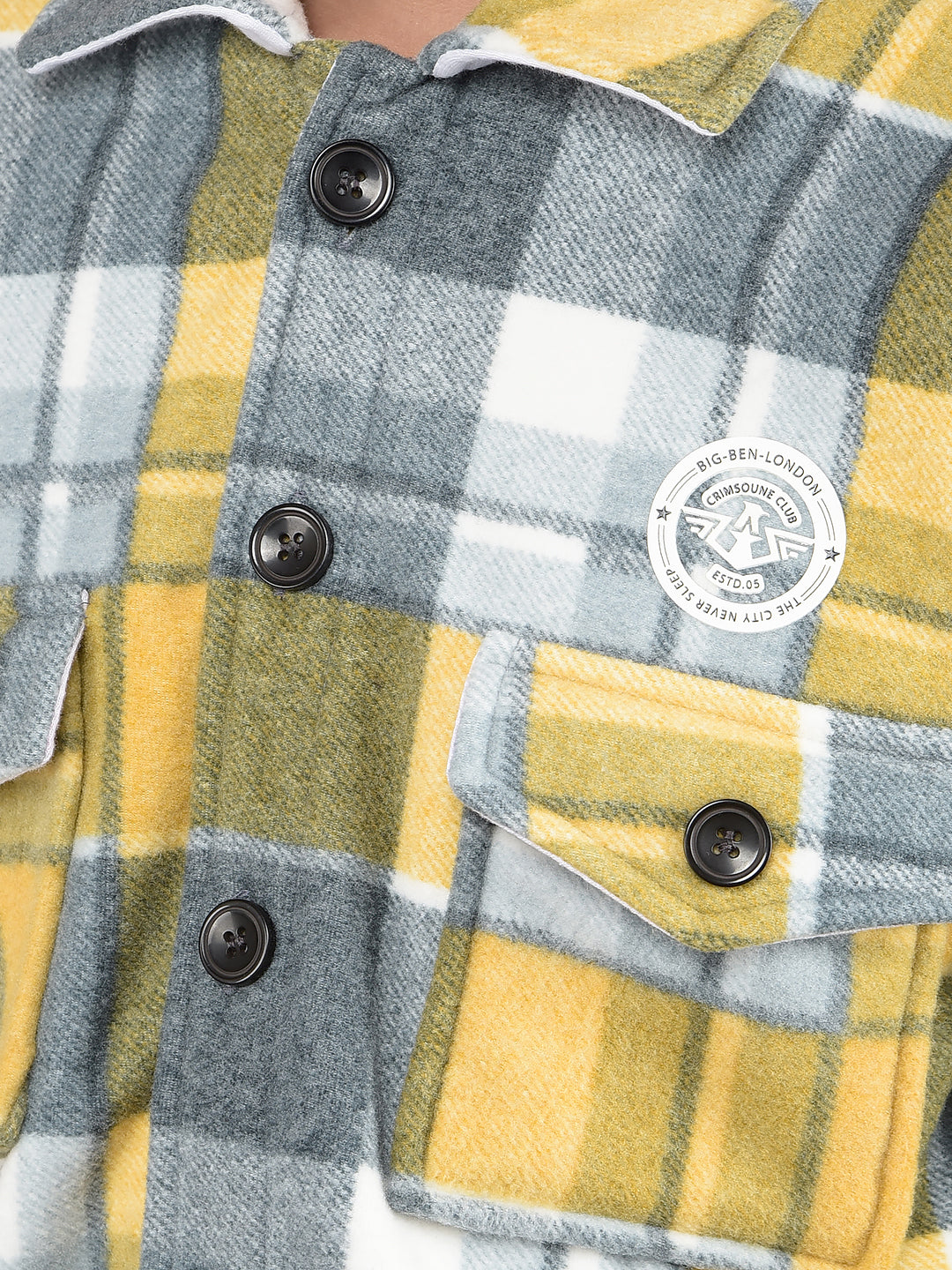 Mustard Checked Shacket-Boys Shackets-Crimsoune Club