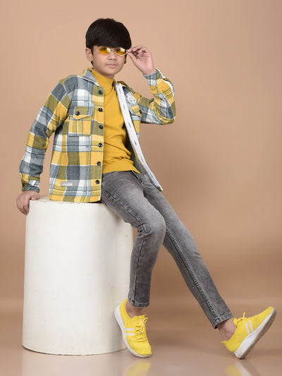 Mustard Checked Shacket-Boys Shackets-Crimsoune Club