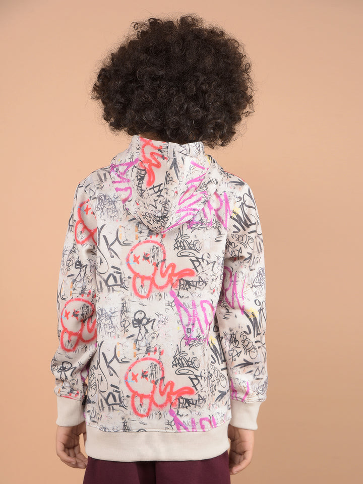 Multi-Color Graphic Print Hooded Neck Sweatshirt-Boys Sweatshirts-Crimsoune Club