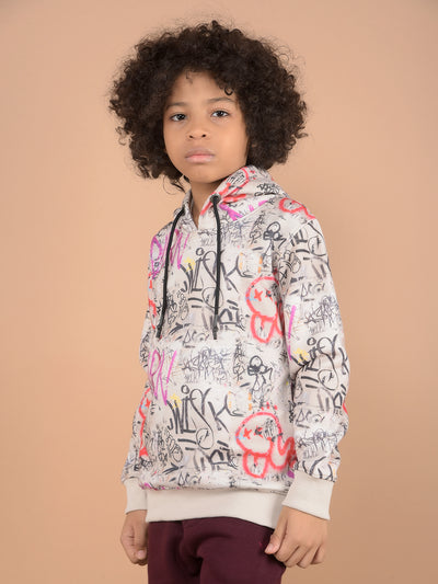 Multi-Color Graphic Print Hooded Neck Sweatshirt-Boys Sweatshirts-Crimsoune Club