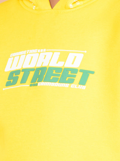 Yellow Typographic Print Sweatshirt & Joggers Co-Ord Set-Boy Co-Ord Sets-Crimsoune Club