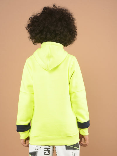 Green Graphic Print Hooded Sweatshirt-Boy Sweatshirts-Crimsoune Club