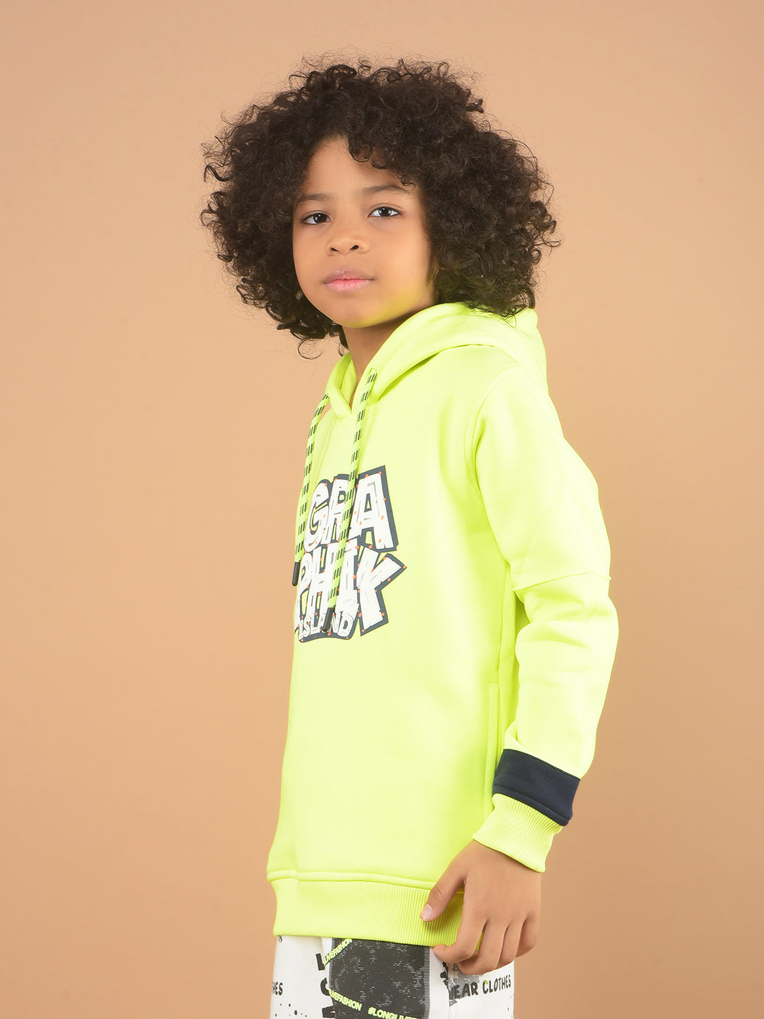 Green Graphic Print Hooded Sweatshirt-Boy Sweatshirts-Crimsoune Club