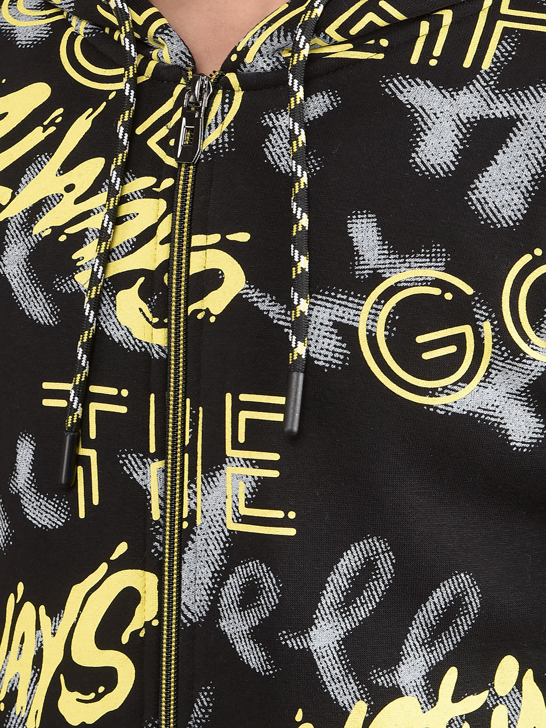 Black Typographic Print Hooded Neck Co-Ord Sets-Boys Co-Ord Sets-Crimsoune Club