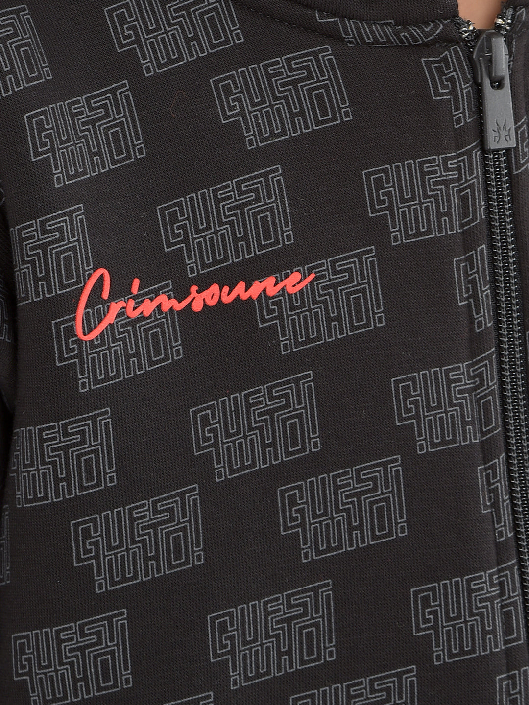 Black Printed Hooded Neck Sweatshirt-Boys Sweatshirts-Crimsoune Club