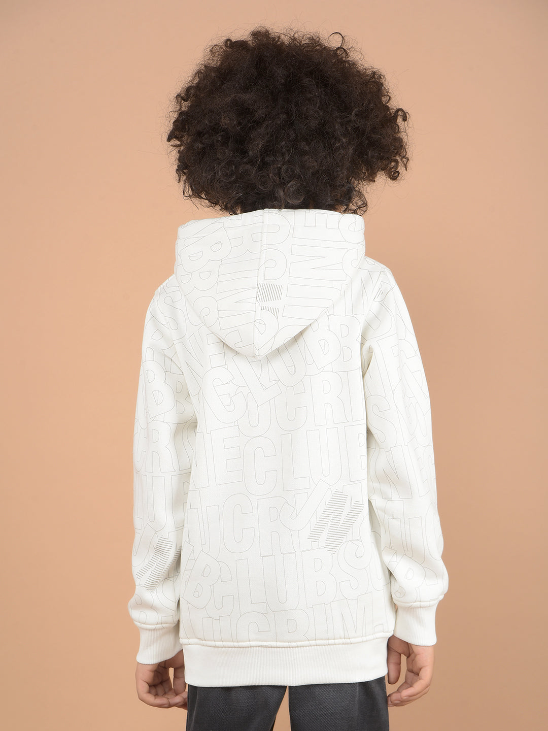 White Graphic Print Hooded Neck Sweatshirt-Boys Sweatshirts-Crimsoune Club