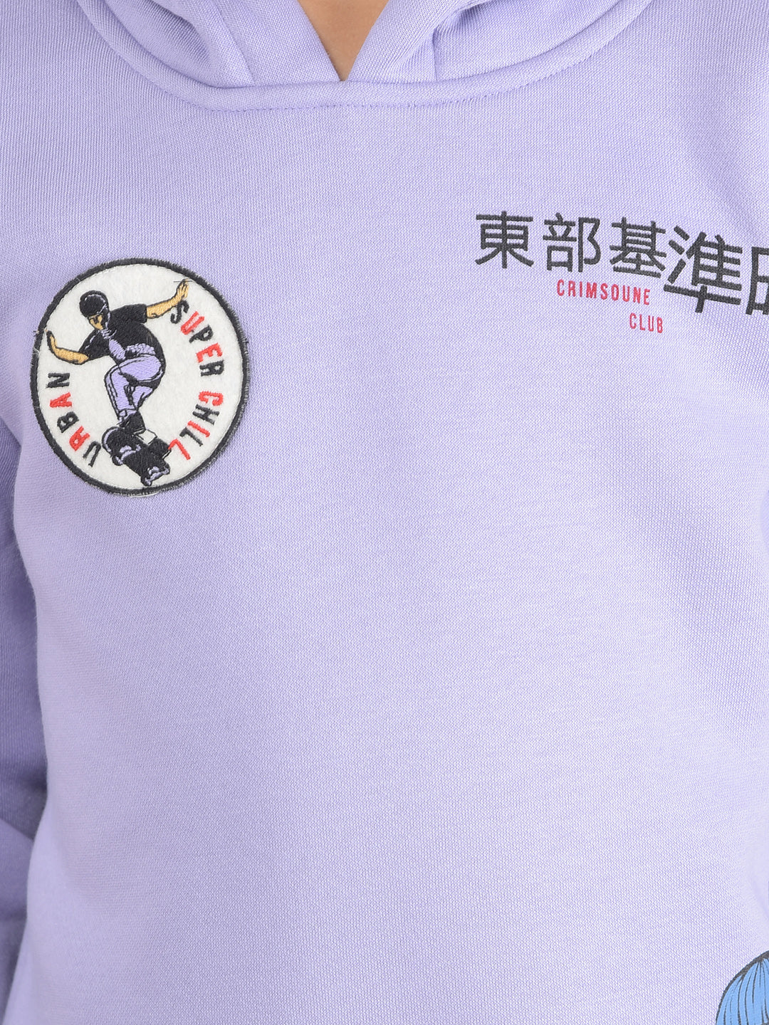 Purple Graphic Print Hooded Neck Sweatshirt-Boys Sweatshirts-Crimsoune Club