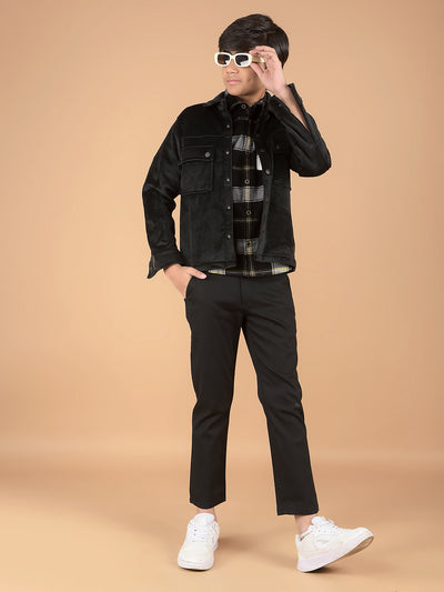 Black Corduroy Shacket-Boys Shackets-Crimsoune Club