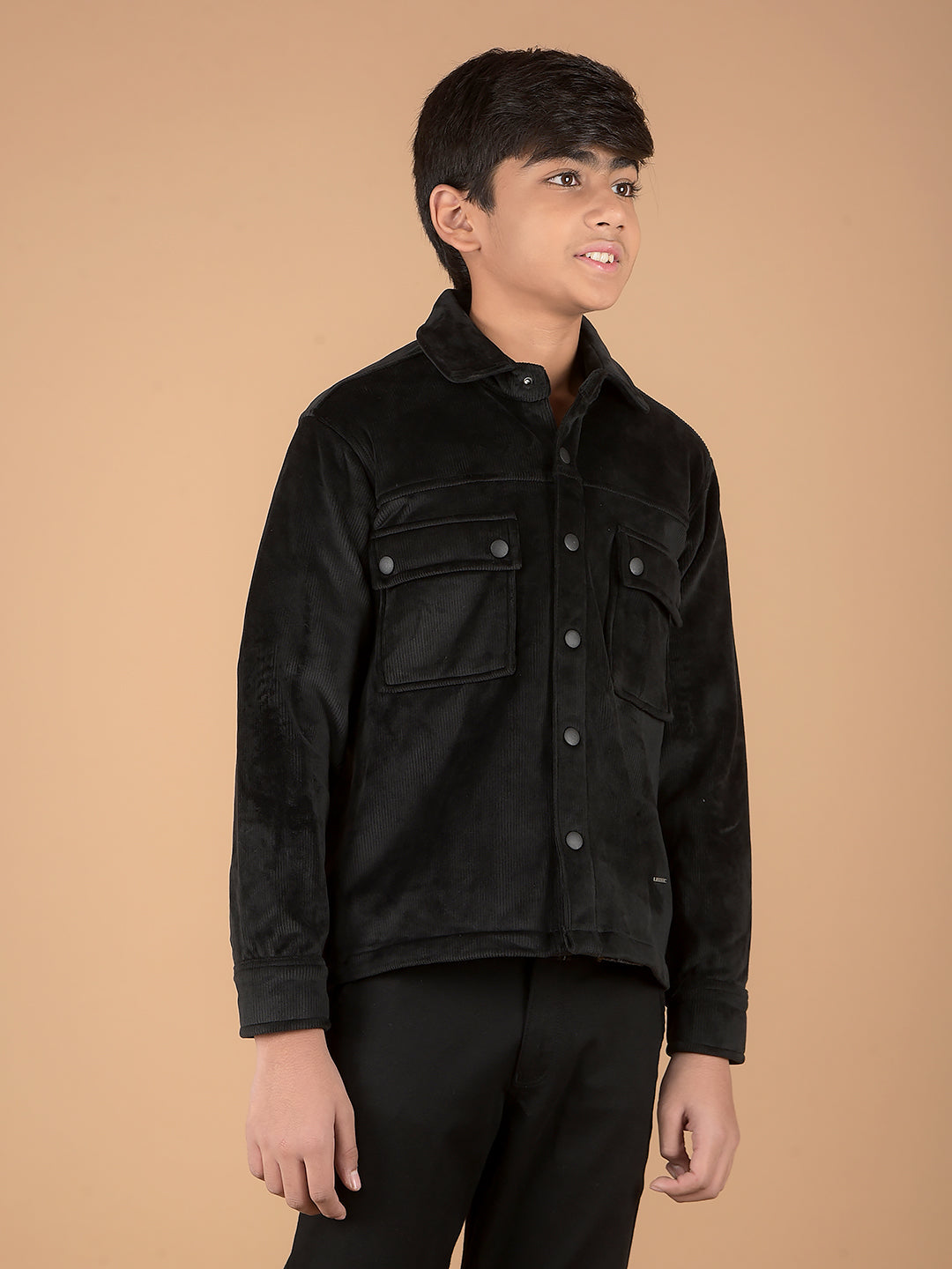 Black Corduroy Shacket-Boys Shackets-Crimsoune Club