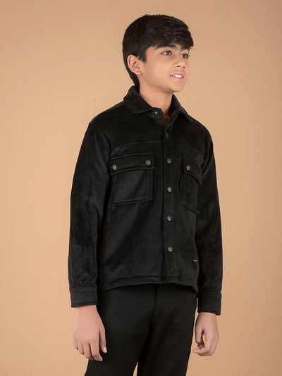 Black Corduroy Shacket-Boys Shackets-Crimsoune Club