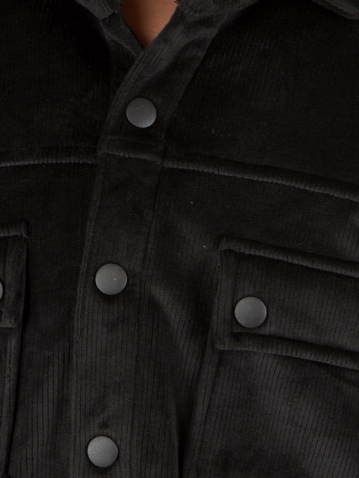Black Corduroy Shacket-Boys Shackets-Crimsoune Club