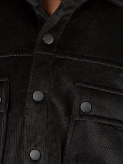 Black Corduroy Shacket-Boys Shackets-Crimsoune Club
