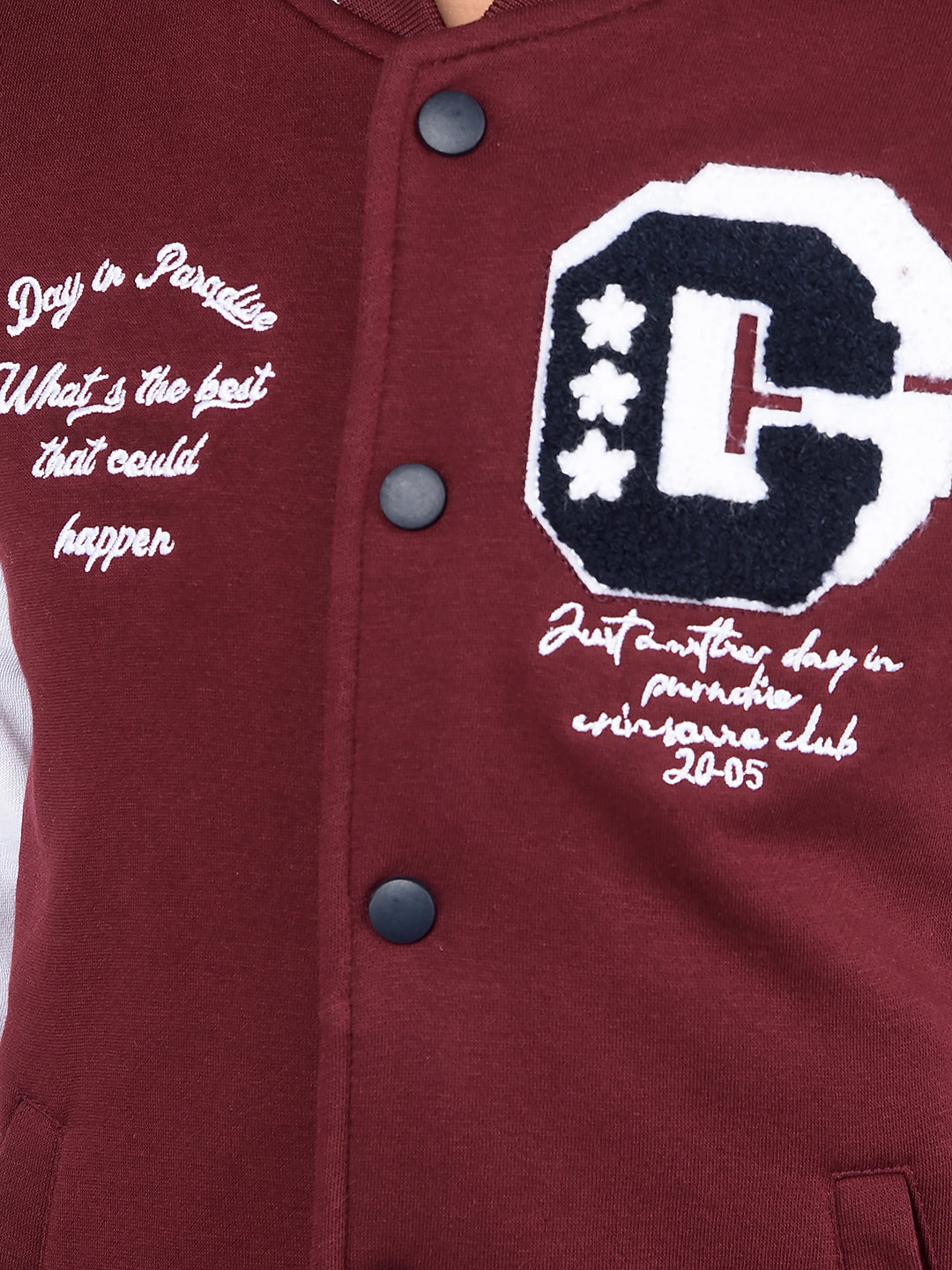Wine Color Blocked Varsity Jacket-Boys Jackets-Crimsoune Club