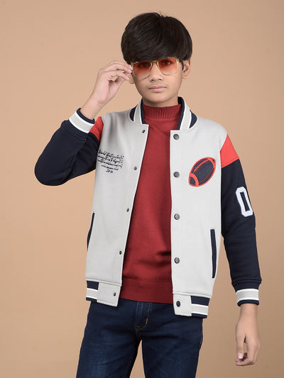 Grey Colorblocked High Neck Sweatshirt-Boys Sweatshirts-Crimsoune Club