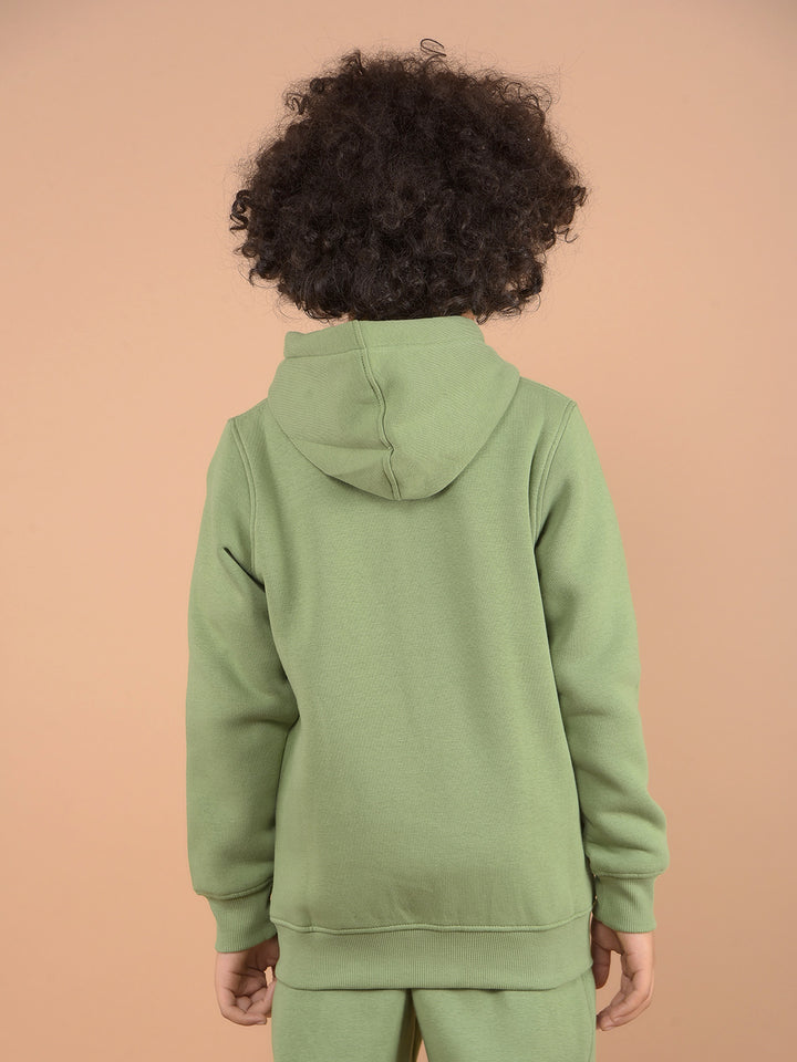 Green Hooded Neck Sweatshirt-Boys Sweatshirts-Crimsoune Club