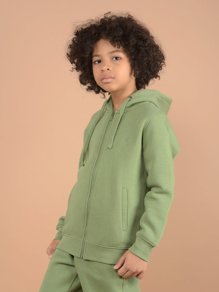 Green Hooded Neck Sweatshirt-Boys Sweatshirts-Crimsoune Club