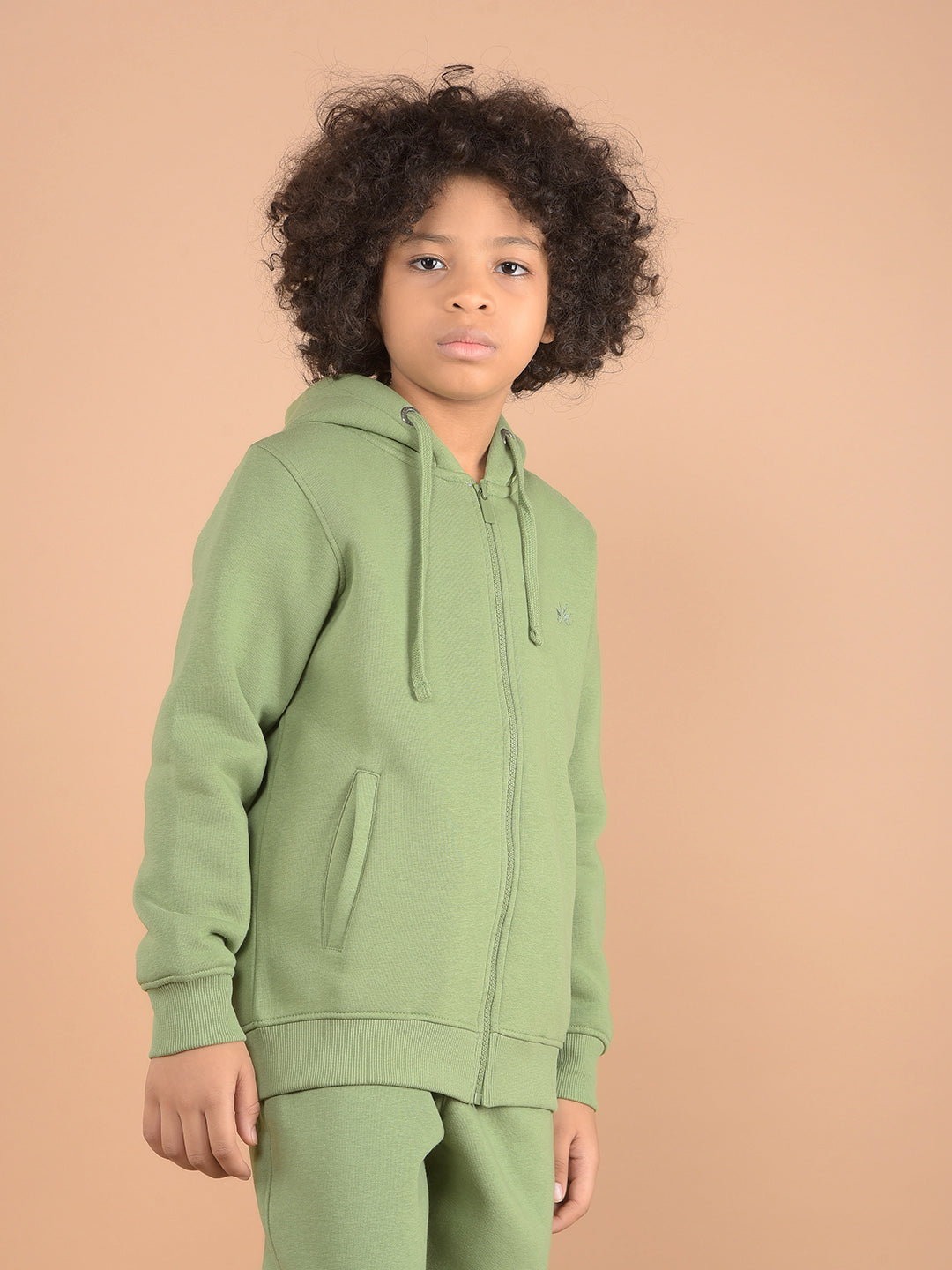 Green Hooded Neck Sweatshirt-Boys Sweatshirts-Crimsoune Club
