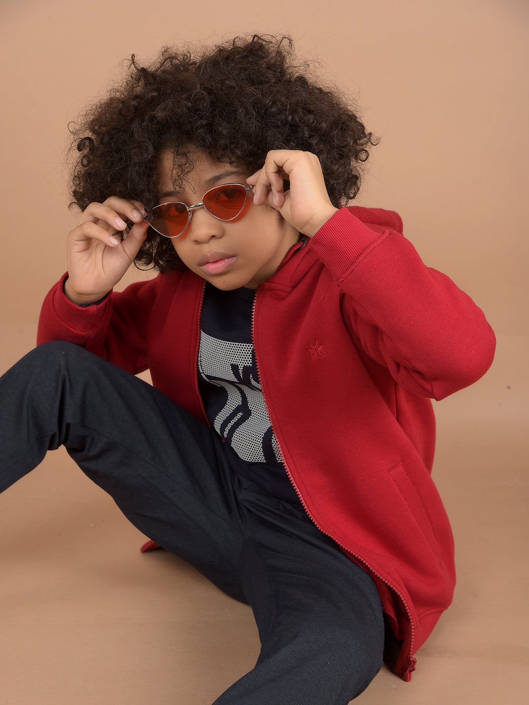 Maroon Hooded Neck Sweatshirt-Boys Sweatshirts-Crimsoune Club