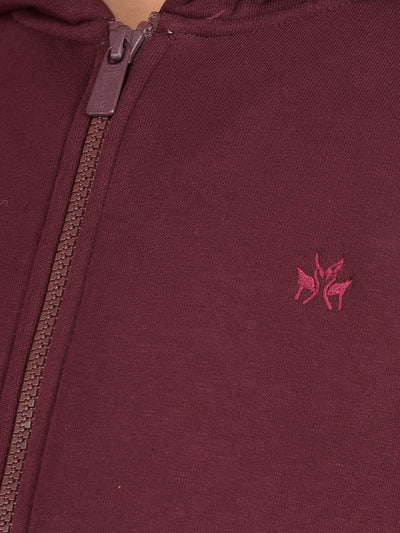 Wine Hooded Neck Sweatshirt-Boys Sweatshirts-Crimsoune Club