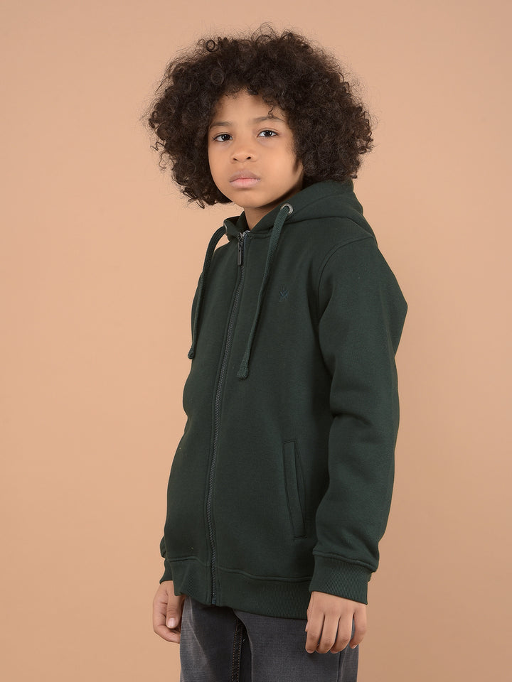 Green Hooded Neck Sweatshirt-Boys Sweatshirts-Crimsoune Club