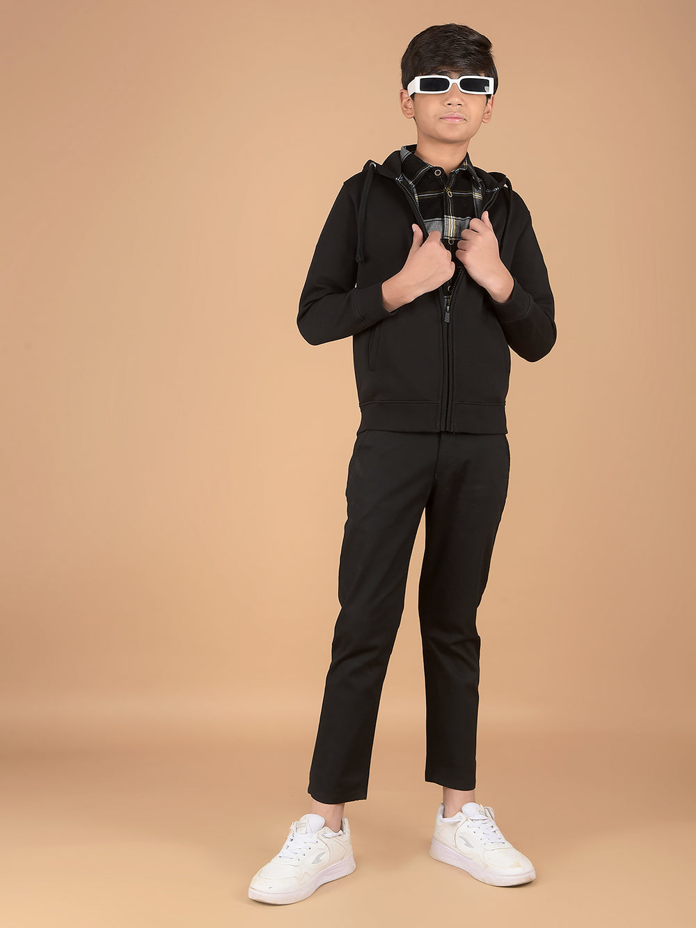 Black Hooded Sweatshirt-Boys Sweatshirts-Crimsoune Club