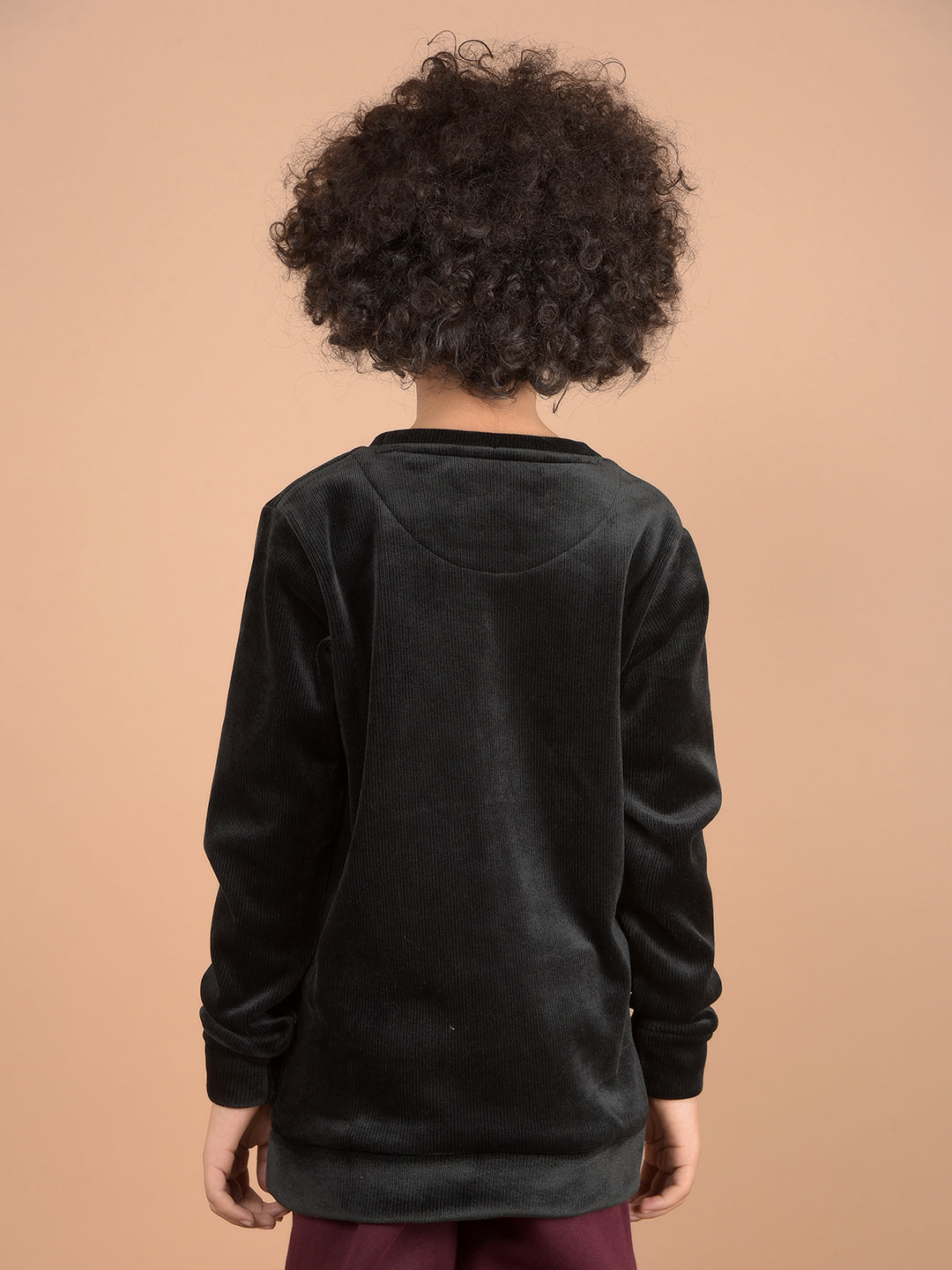 Black Graphic Print Sweatshirt-Boys Sweatshirts-Crimsoune Club