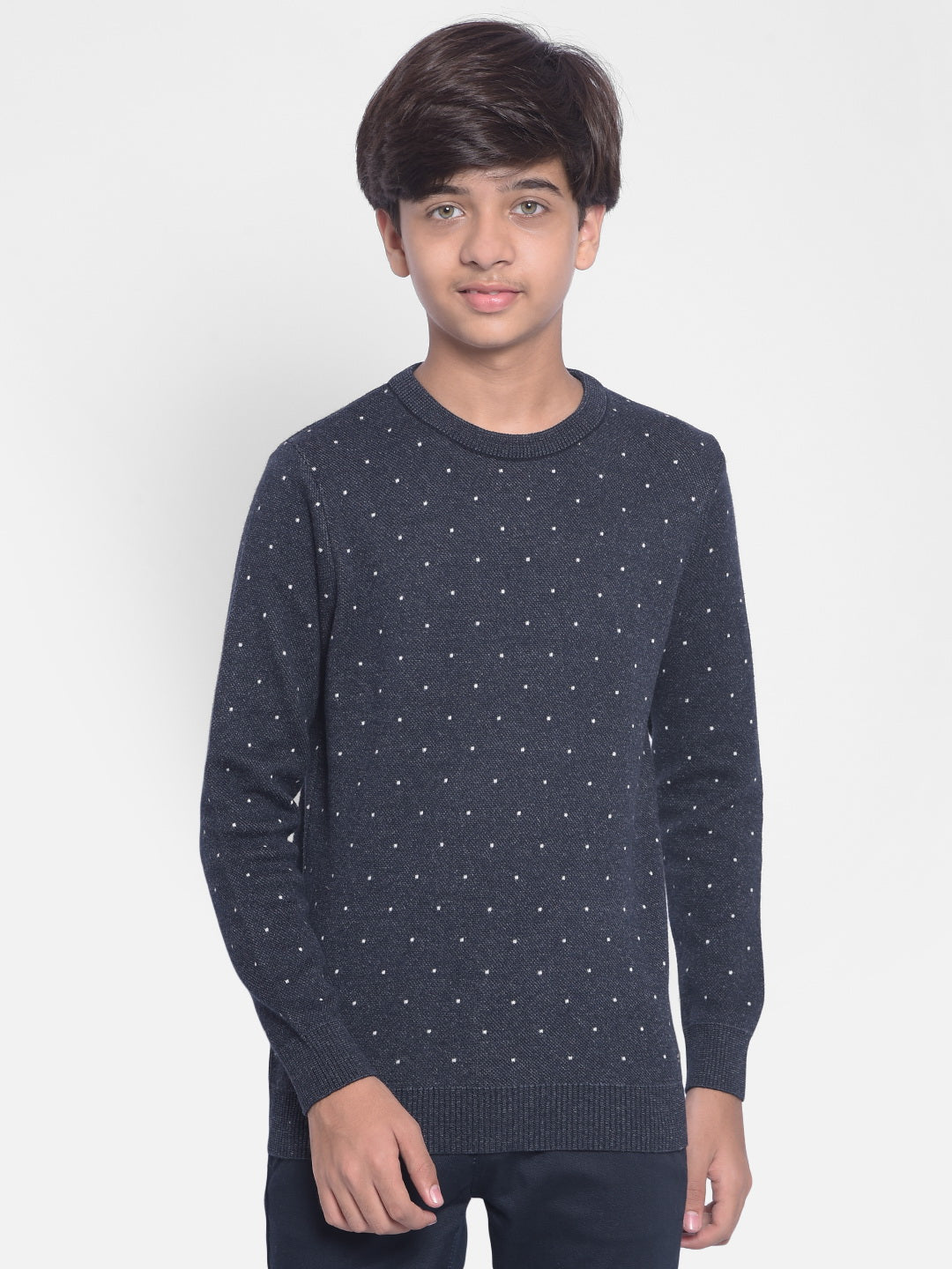 Navy Blue Printed Sweater-Boys Sweaters-Crimsoune Club