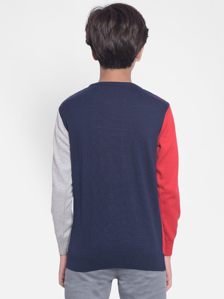 Multi Color Colourblocked Sweater-Boys Sweaters-Crimsoune Club