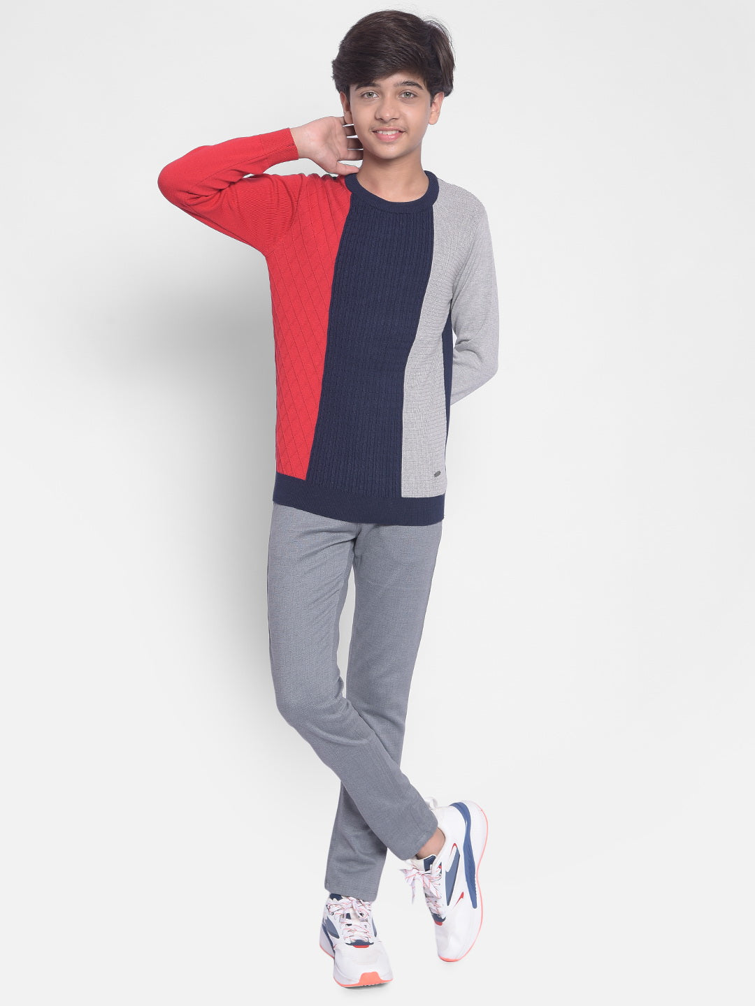 Multi Color Colourblocked Sweater-Boys Sweaters-Crimsoune Club