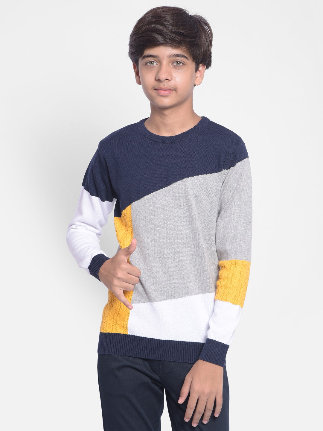 Multi Color Colourblocked Sweater-Boys Sweaters-Crimsoune Club