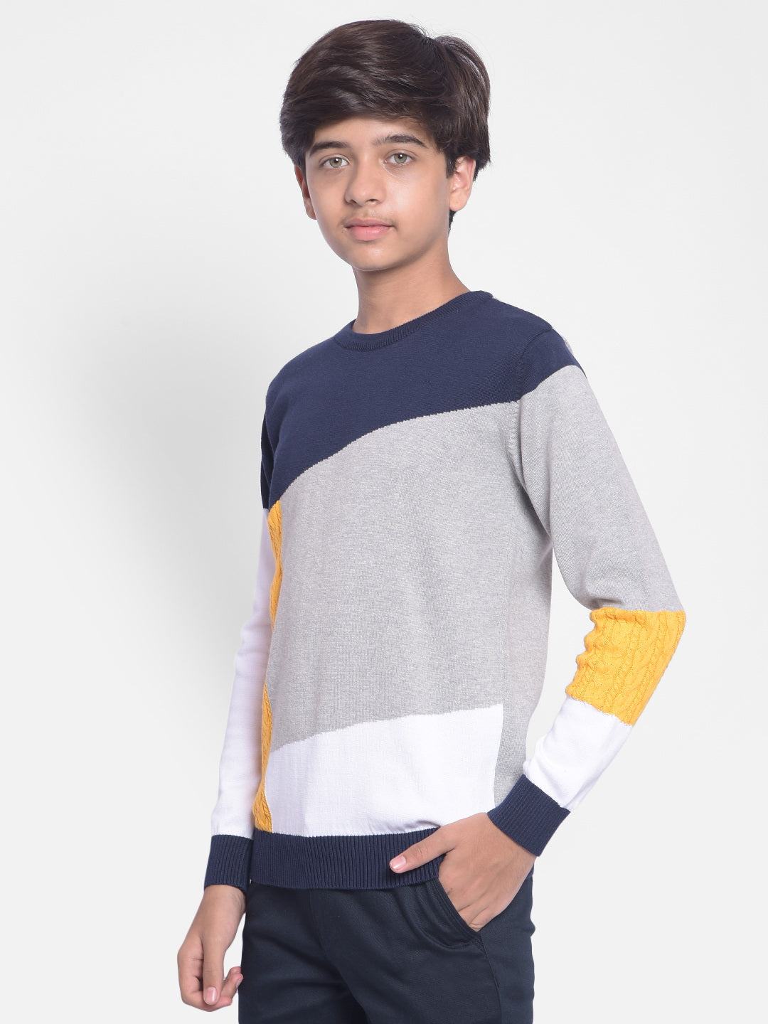 Multi Color Colourblocked Sweater-Boys Sweaters-Crimsoune Club