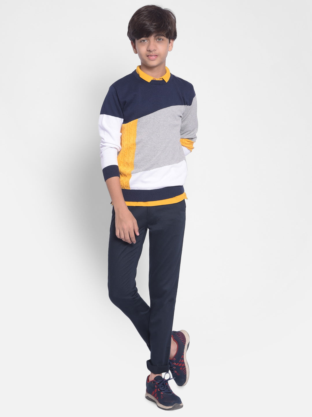 Multi Color Colourblocked Sweater-Boys Sweaters-Crimsoune Club