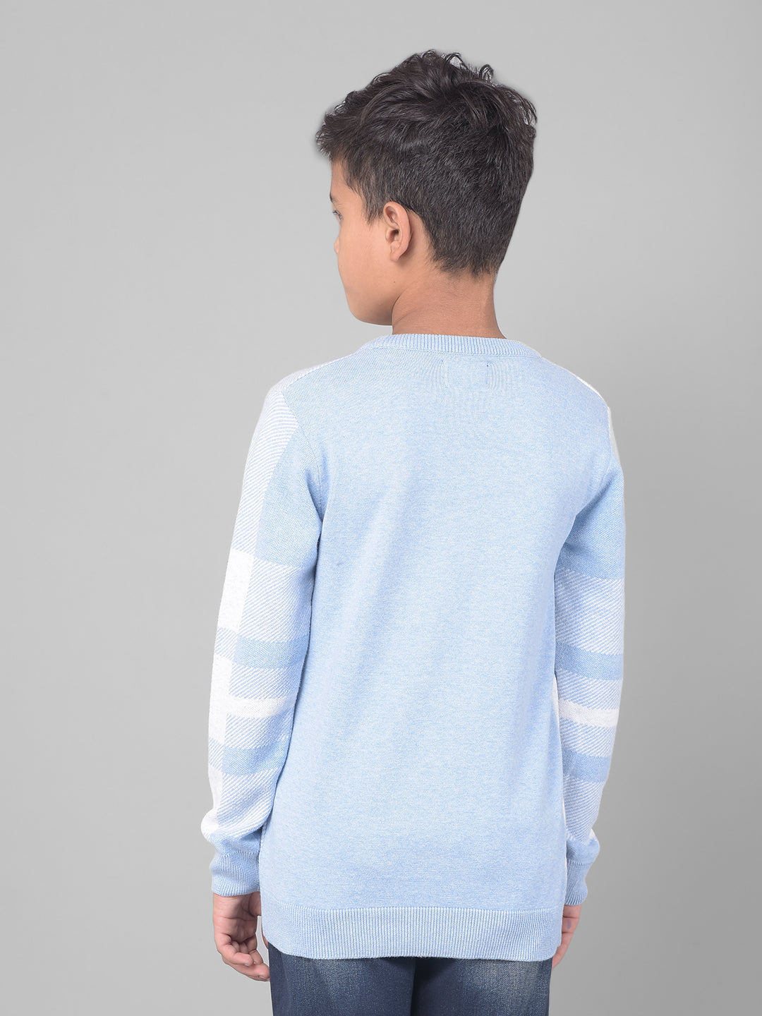 Blue Checked Sweater-Boys Sweaters-Crimsoune Club