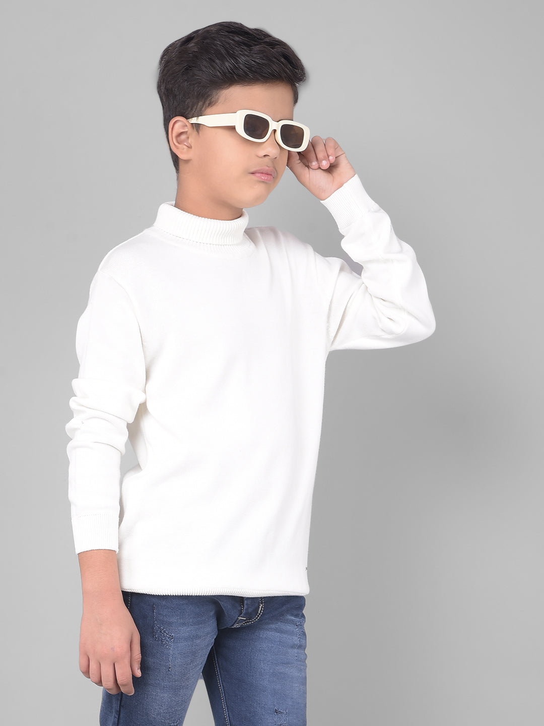 White Sweater-Boys Sweaters-Crimsoune Club