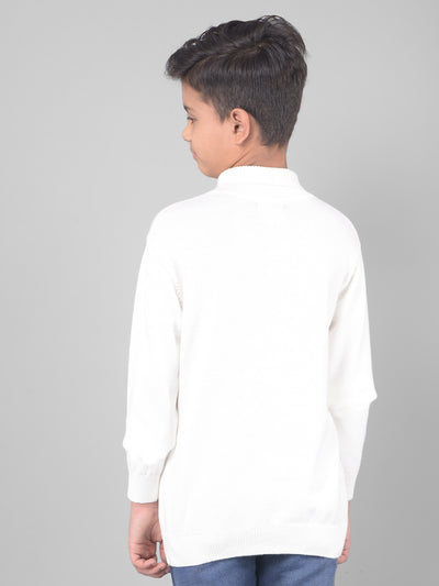 White Sweater-Boys Sweaters-Crimsoune Club