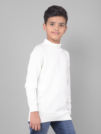 White Sweater-Boys Sweaters-Crimsoune Club