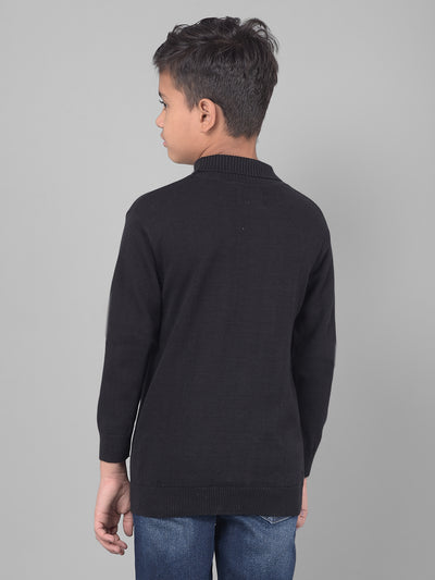 Black Sweater-Boys Sweaters-Crimsoune Club