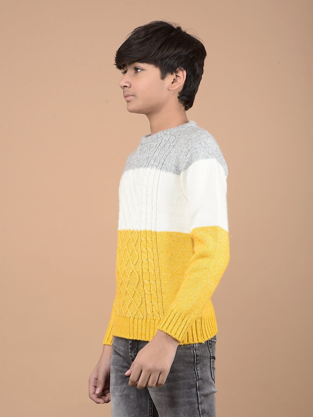 Mustard Printed Acrylic Sweater-Boys Sweaters-Crimsoune Club