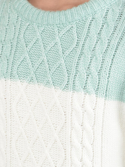 Green Printed Acrylic Sweater-Boys Sweaters-Crimsoune Club